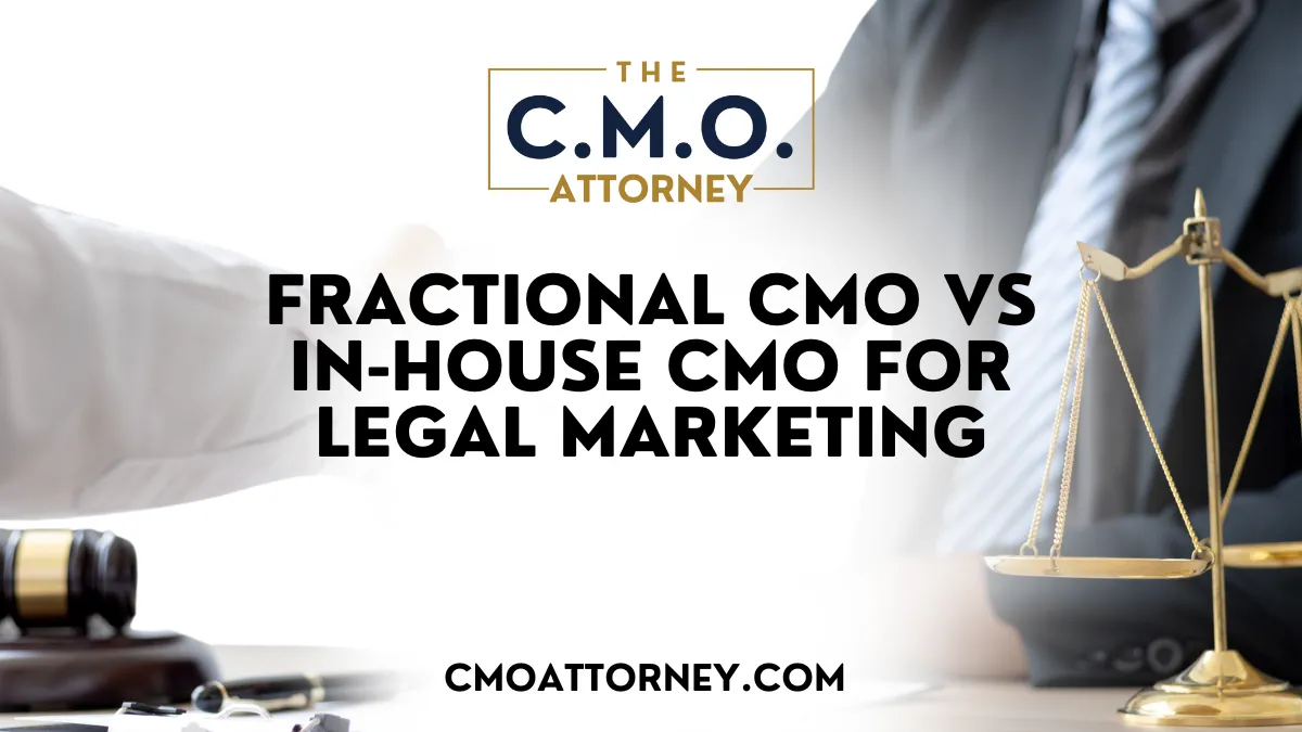 Choosing between a fractional CMO and an in-house CMO for legal marketing presents a challenge for many law firms. This blog post will outline the distinct roles of each option, assess the benefits of hiring a fractional CMO, and evaluate the advantages of an in-house CMO. Readers will gain insights into cost implications and real-world case studies to better inform their decision. For firms struggling with effective digital marketing for lawyers and data management, understanding these options can lead to improved results and more strategic allocation of resources in their marketing efforts.