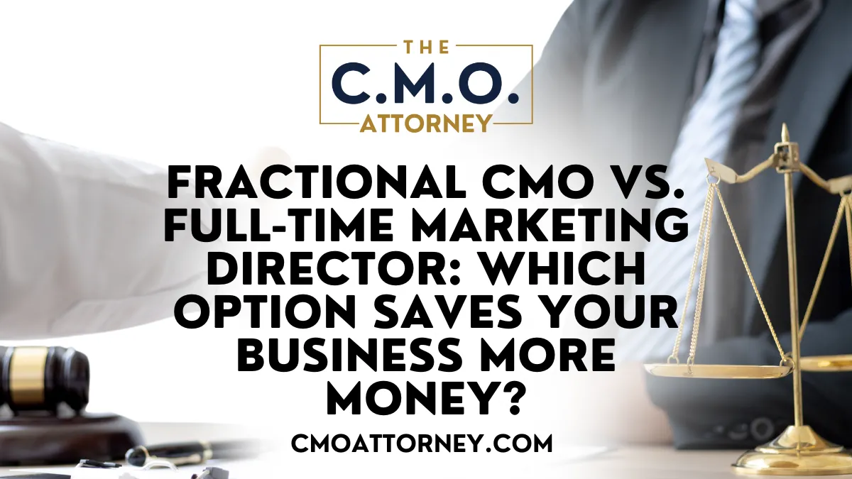 Choosing between a fractional CMO and a full-time marketing director can significantly impact your law firm's budget. Understanding the financial implications is essential. This article will examine the roles of a fractional CMO and a full-time marketing director, analyze their respective costs, and present the advantages and disadvantages of each option. Readers will gain insight into making an informed decision that aligns with their financial goals. For law firms facing constraints in hiring full-time staff, this content will address how to maximize marketing efficiency through innovative strategies and effective leadership.