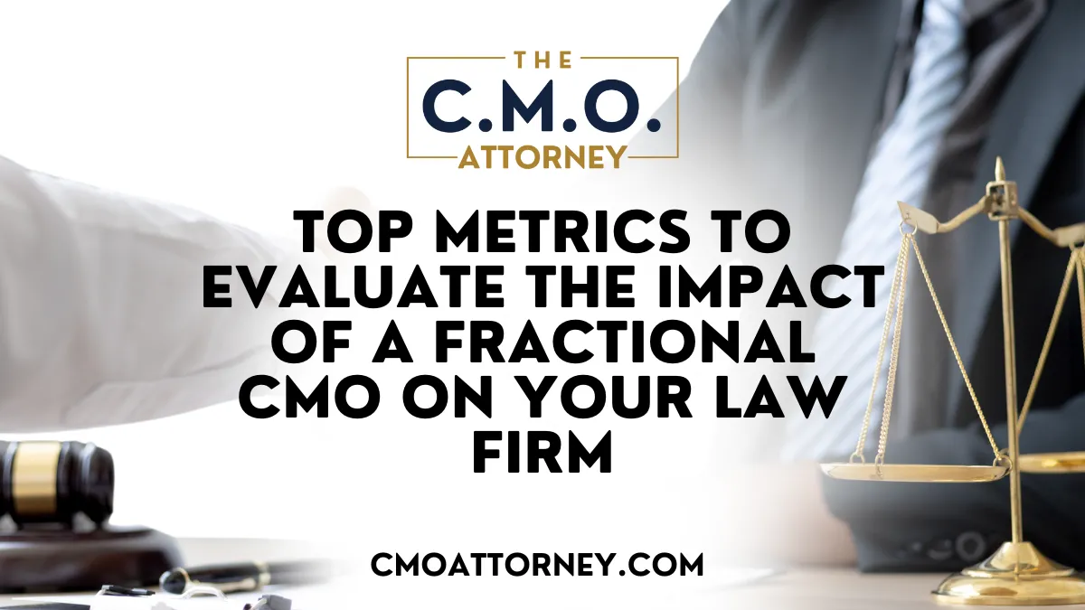 Is your law firm maximizing its marketing potential? Understanding the impact of a fractional Chief Marketing Officer (CMO) is essential for growth. This article explores key metrics to evaluate performance, including client retention, satisfaction, and data-driven decision-making. Readers will gain insights into measuring effectiveness and continuous improvement, helping to identify any gaps in current strategies. Addressing challenges in evaluating marketing initiatives will ensure your law firm can tailor its approach and implement effective marketing ideas for law firms. For further information on our services, check out our consultation options about us.